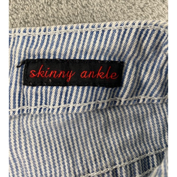 Earl Jean Women's Size 4 Blue Striped Skinny Ankle Jeans Low Rise Casual Denim - Picture 4 of 14